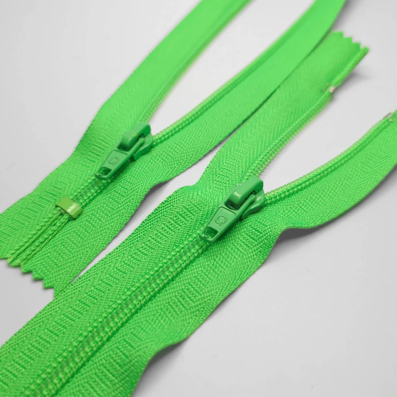 Fermeture éclair à bout fermé | spirale | Vert fluo | #5 | 6 3/4'' - 17 cm