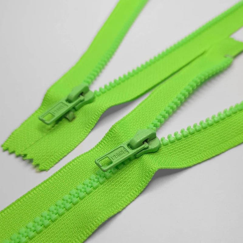Fermeture éclair à bout fermé | Plastique | Vert Fluo | #5 | 6 3/4'' - 17 cm