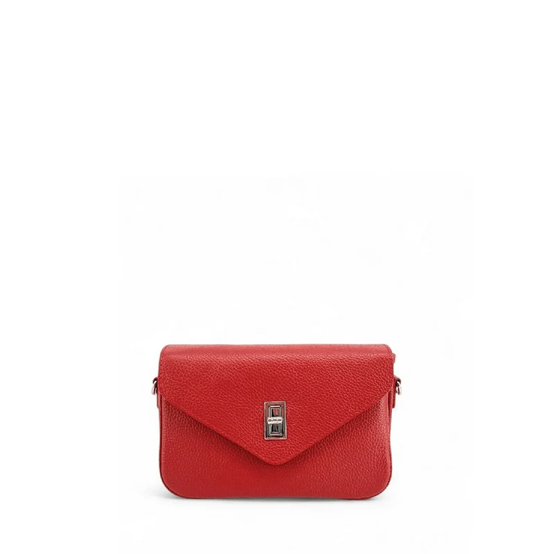 Sac trotteur en cuir grainé BAGGY Rouge garance