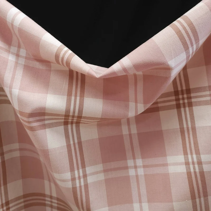 Tissu de coton à carreaux tissé teint | Soft Rose | Arcade Wovens | Fableism