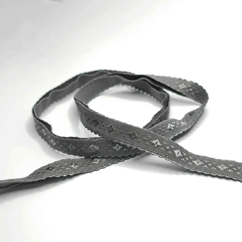 Élastique pliable | 20 mm - 13/16" | Gris à Motifs Géométrique