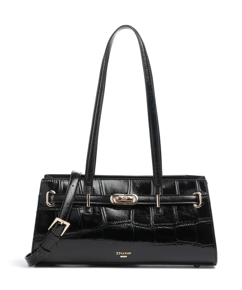 Dune London Depend Sac porté épaule black croc