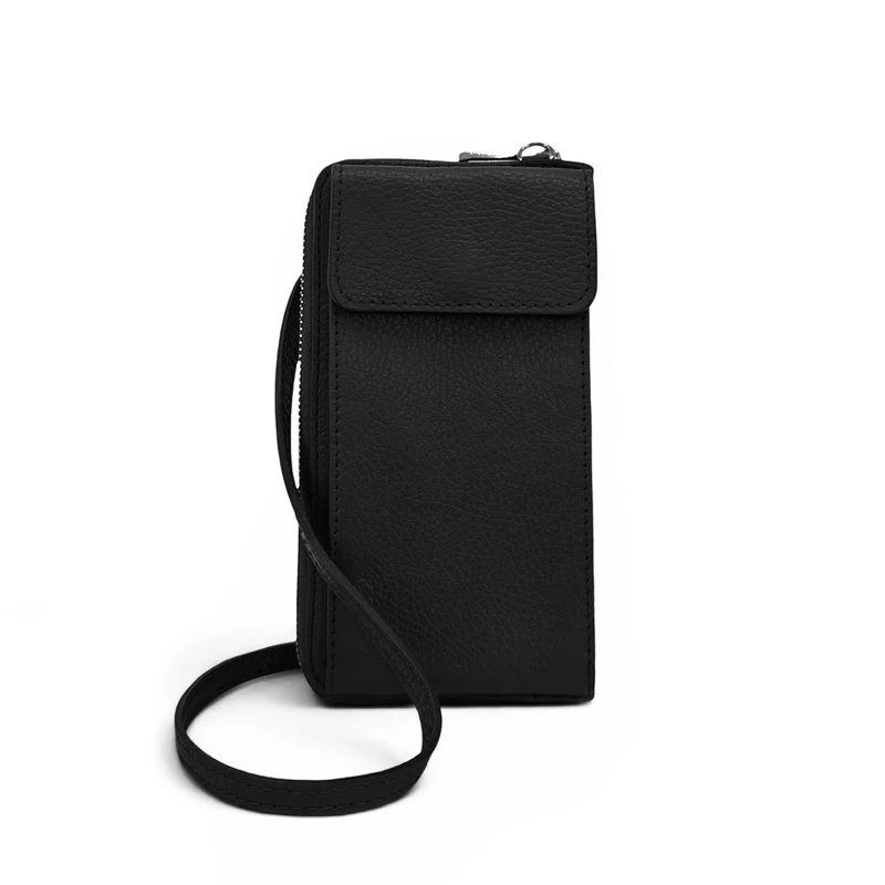 Mini-sac pochette en cuir grainé STREET Noir