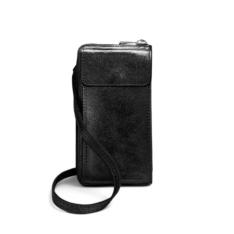 Mini-sac pochette en cuir irisé STREET Noir irisé