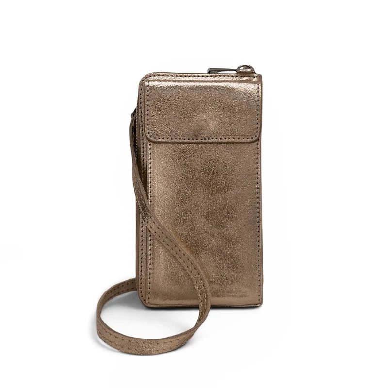 Mini-sac pochette en cuir irisé STREET Champagne irisé