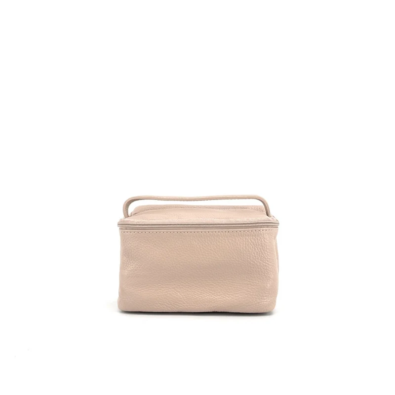 Trousse en cuir grainé VANITY Rose nude