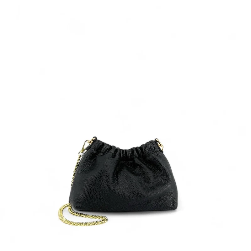 Sac pouch en cuir grainé LA POUCHINETTE Noir