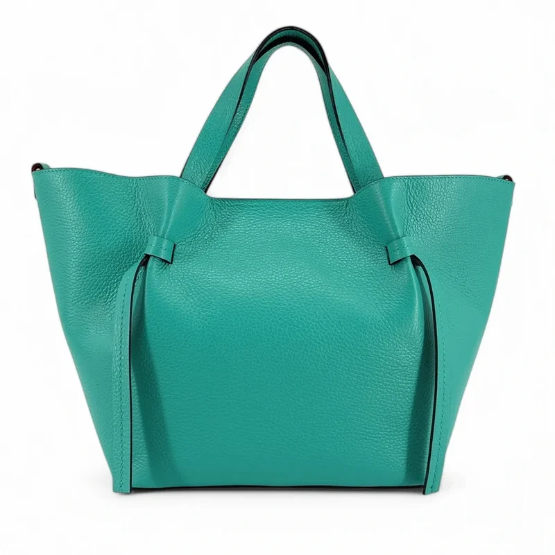 Sac cabas en cuir grainé RUBY Lagon