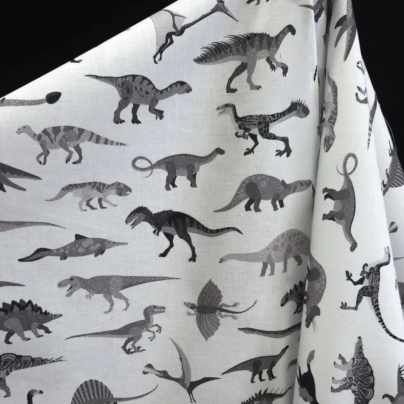 100% Coton | Alphabetosaurus | Gris | Robert Kaufman