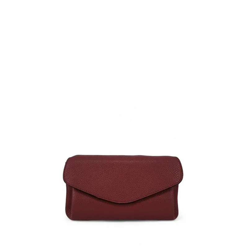 Sac trotteur en cuir grainé ORIGAMI Rouge bordeaux