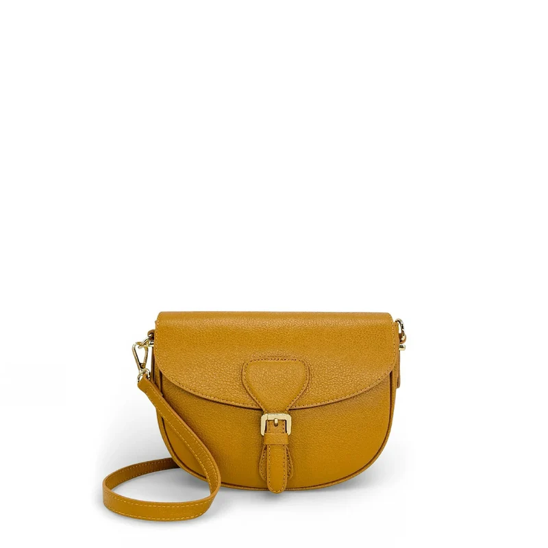 Sac trotteur en cuir grainé MASINA Jaune Moutarde