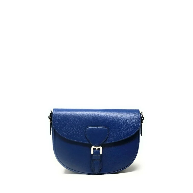 Sac trotteur en cuir grainé MASINA Bleu denim