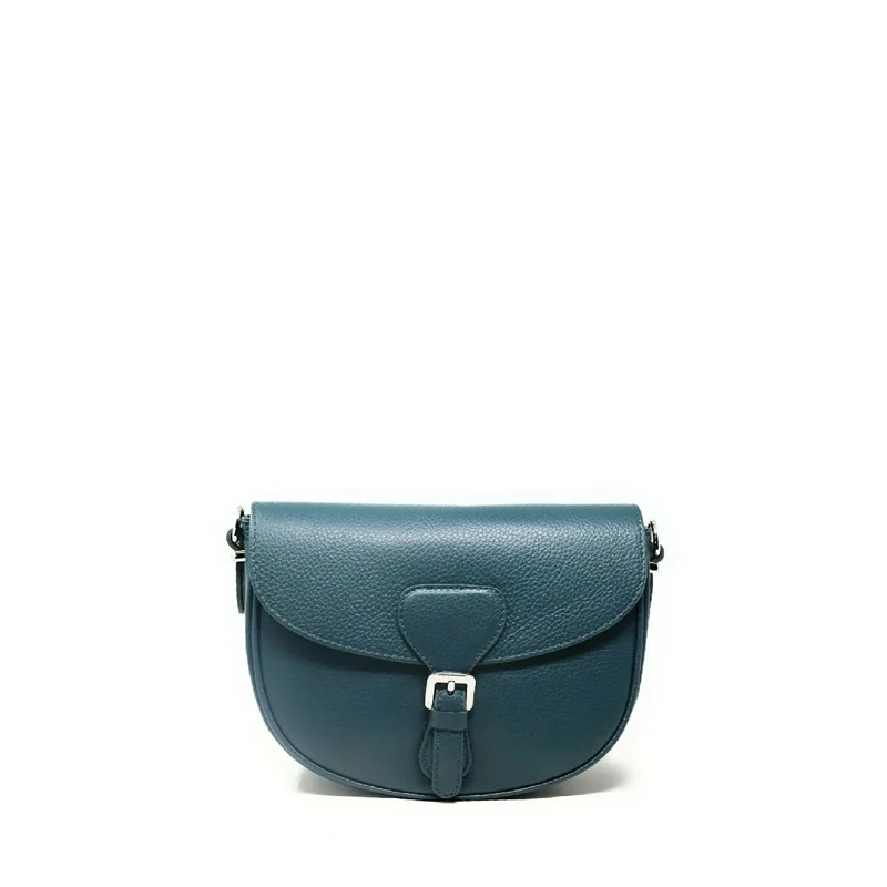 Sac trotteur en cuir grainé MASINA Bleu vert canard