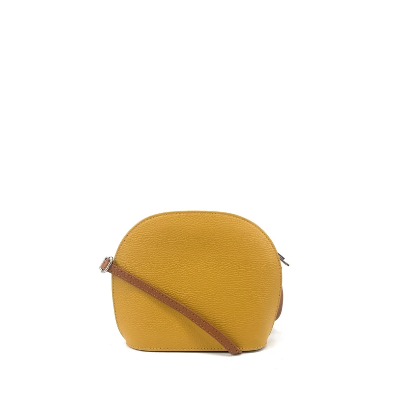 Sac trotteur en cuir grainé NAAN Jaune Moutarde
