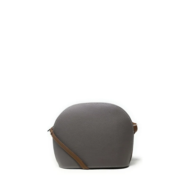 Sac trotteur en cuir grainé NAAN Gris taupe foncé