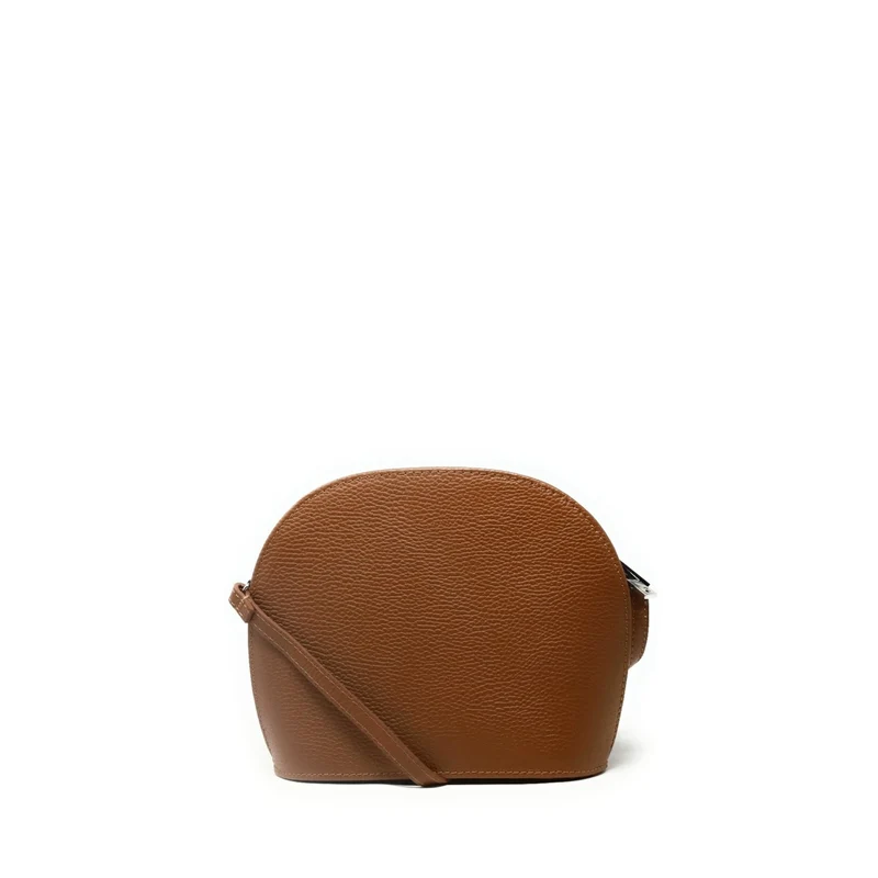 Sac trotteur en cuir grainé NAAN Marron camel