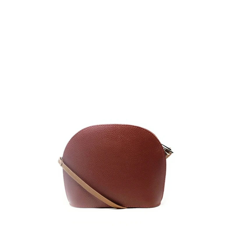 Sac trotteur en cuir grainé NAAN Rouge bordeaux