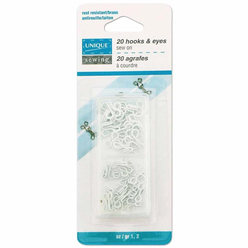 UNIQUE | Agraphes et Oeillets Assortis | Blanc | Paquet de 20