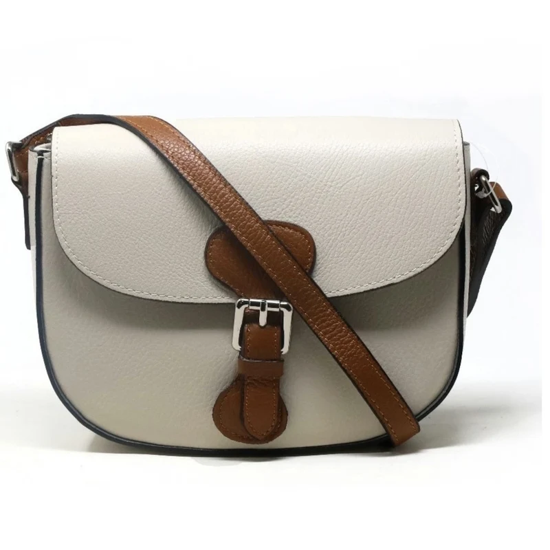 Sac trotteur en cuir grainé INA SCOT Beige crème