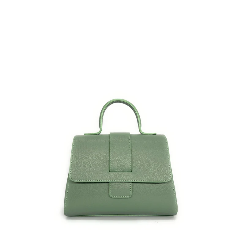 Sac bandoulière en cuir grainé SMART Vert pastel