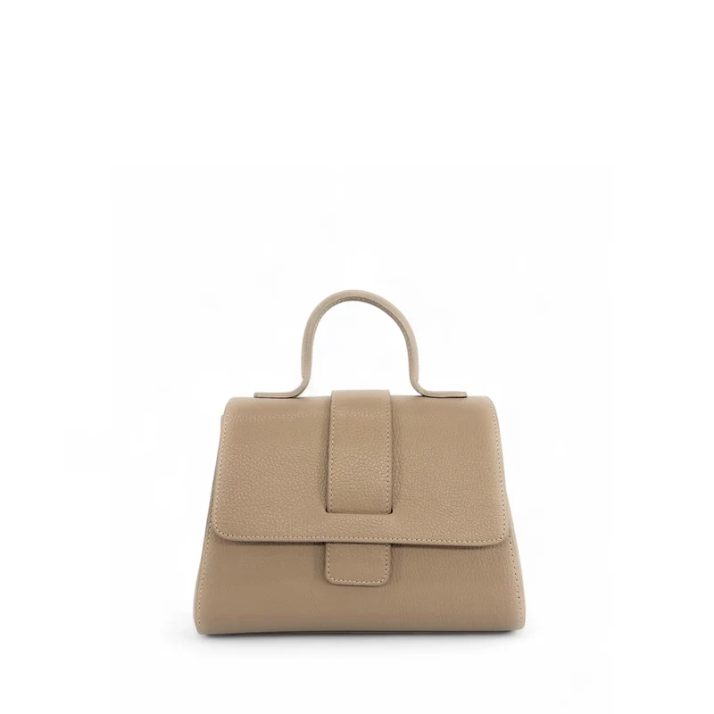 Sac bandoulière en cuir grainé SMART Taupe