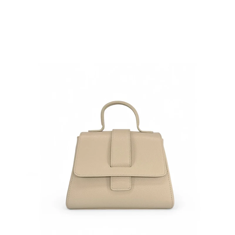 Sac bandoulière en cuir grainé SMART Taupe clair