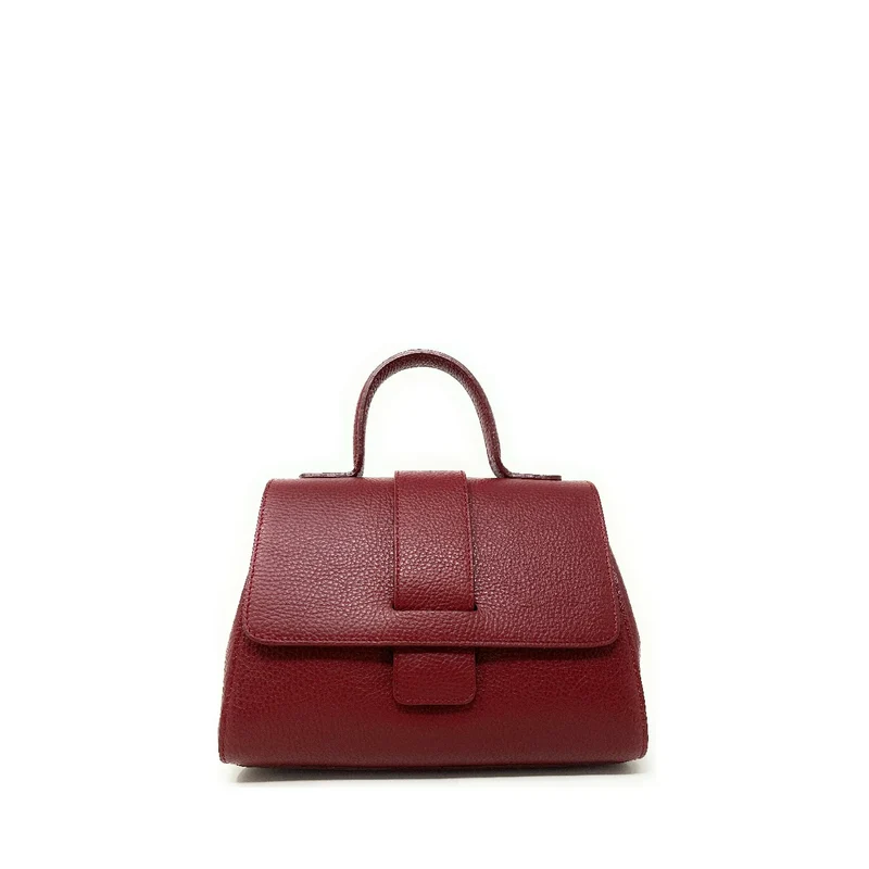 Sac bandoulière en cuir grainé SMART Rouge foncé