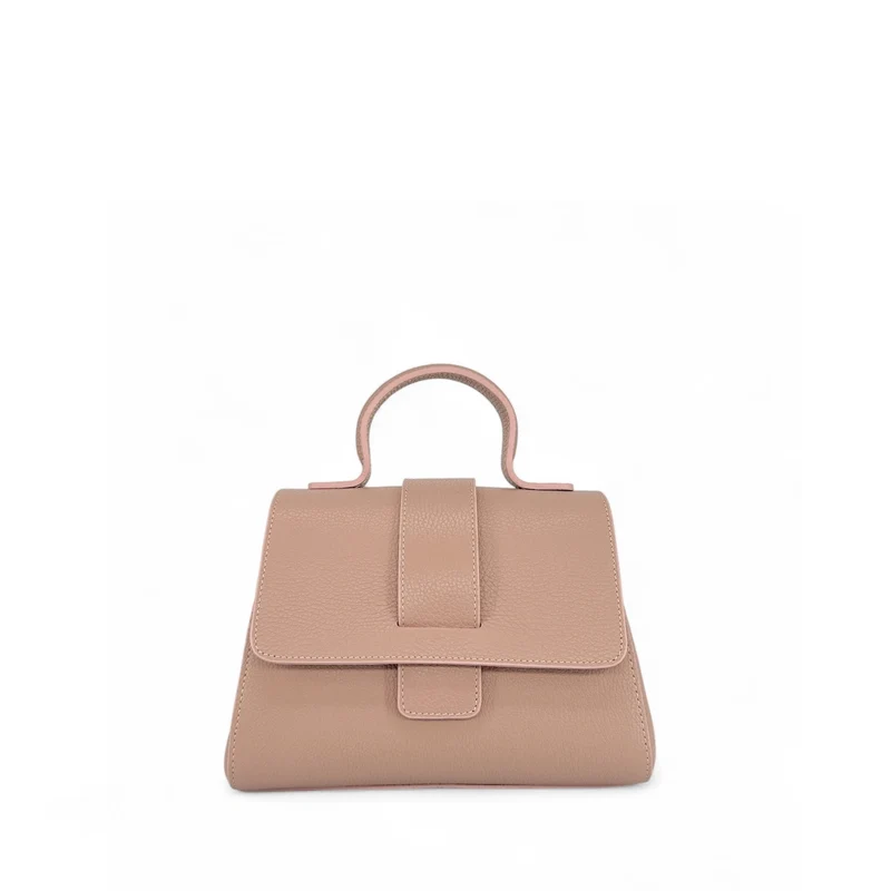 Sac bandoulière en cuir grainé SMART Rose nude
