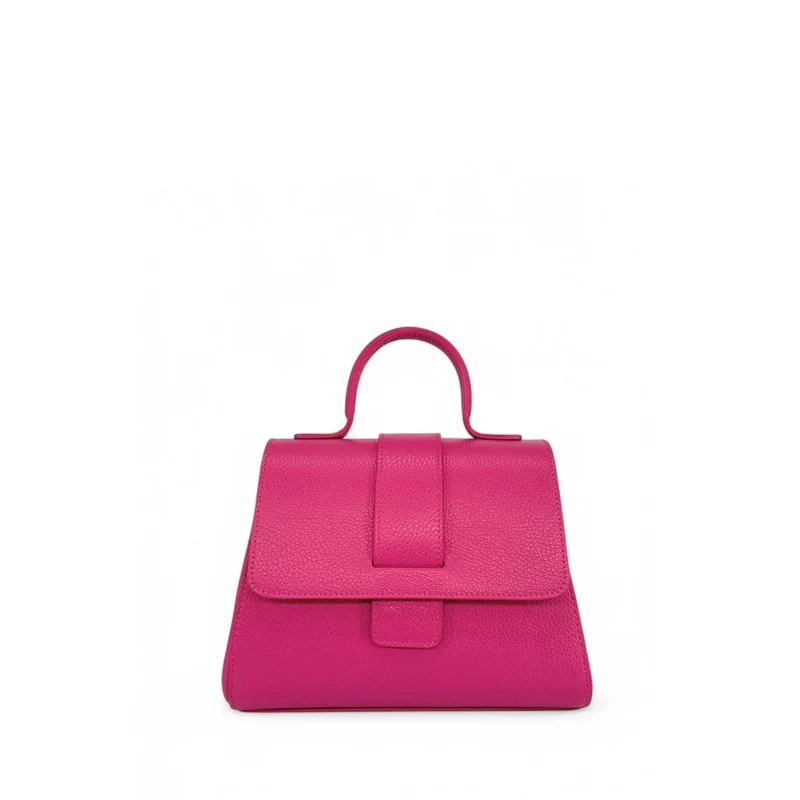 Sac bandoulière en cuir grainé SMART Rose fuchsia