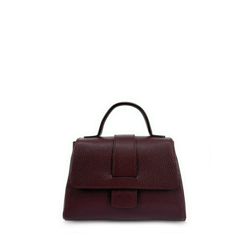 Sac bandoulière en cuir grainé SMART Bordeaux