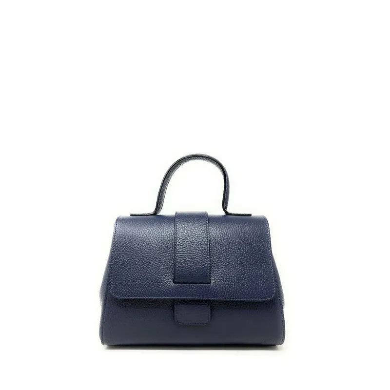 Sac bandoulière en cuir grainé SMART Bleu marine