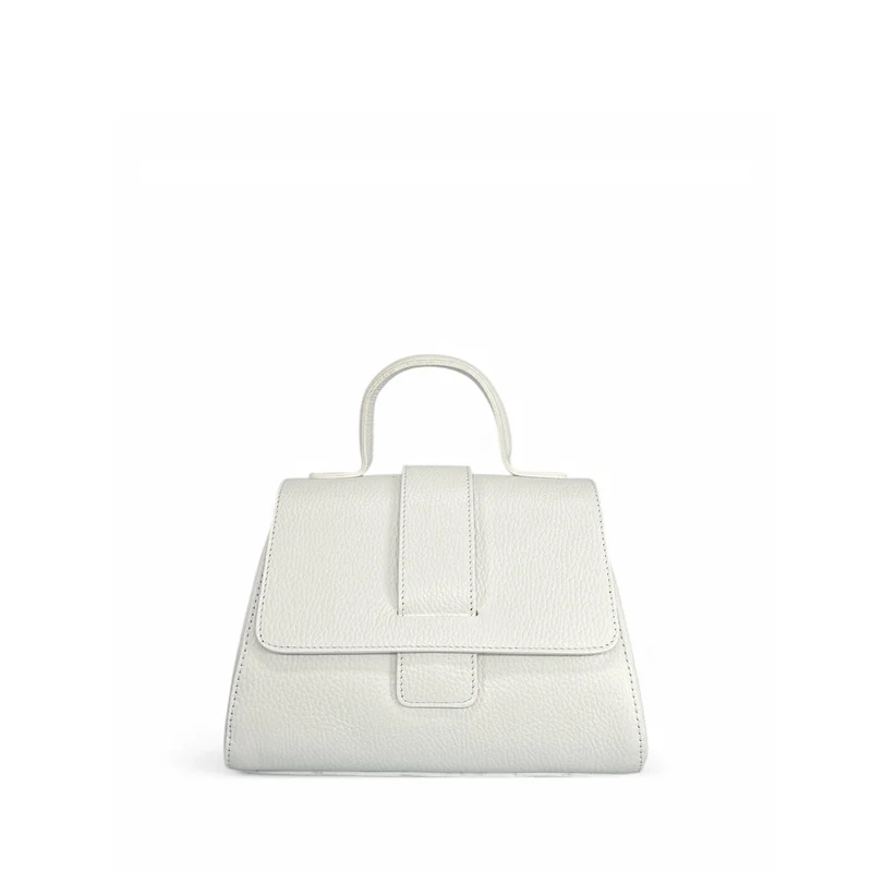 Sac bandoulière en cuir grainé SMART Blanc