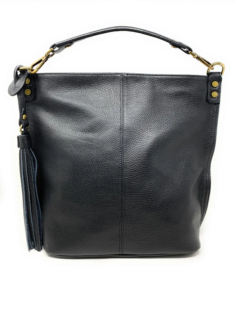 Sac à main en cuir grainé TANAH Noir