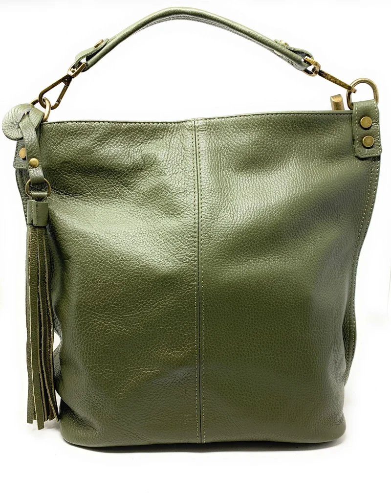 Sac à main en cuir grainé TANAH Kaki