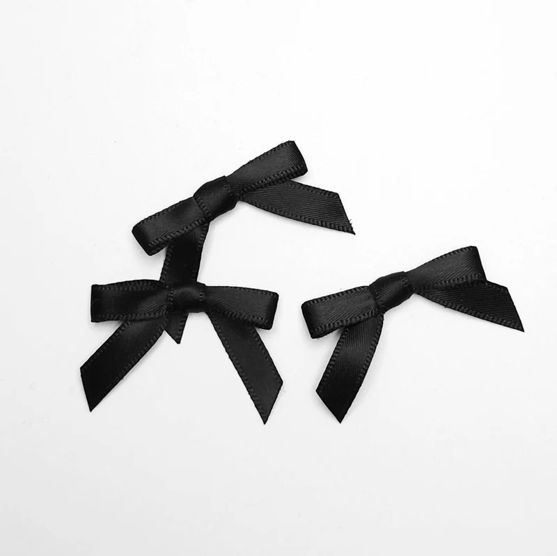 Boucles en Satin | Noir | Paquet de 10
