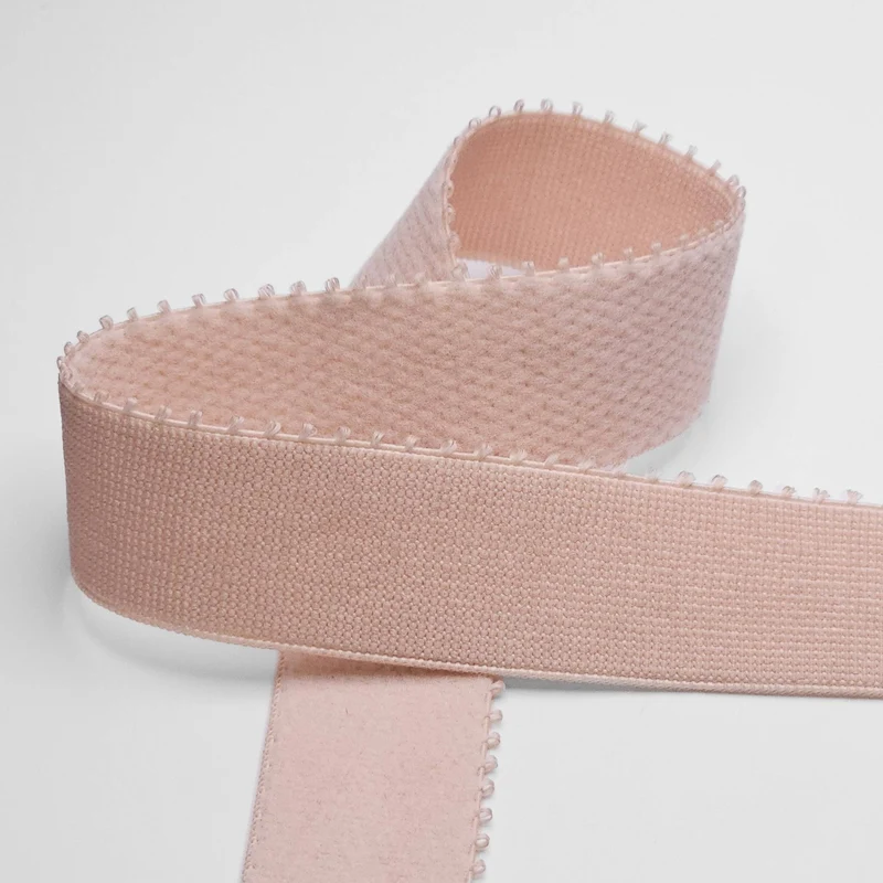 Élastique Picot Large avec envers doux | Rose Pâle | 25 mm - 1"