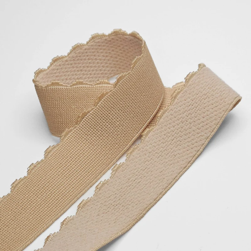 Élastique Picot Large avec envers doux | Beige | 25 mm - 1"