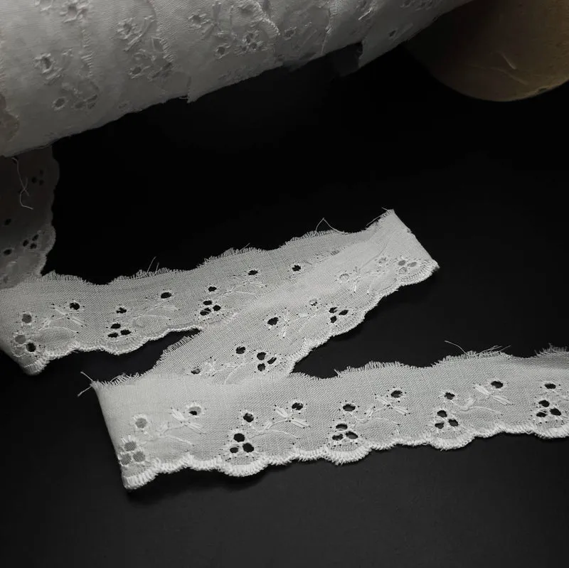 Galon de broderie anglaise | Blanc | 2.5 cm - 1"