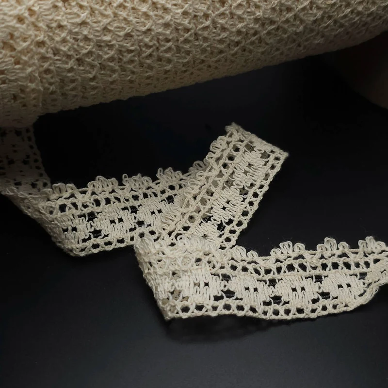 Galon de Dentelle en Coton Naturel | 3 cm - 1 1/4"