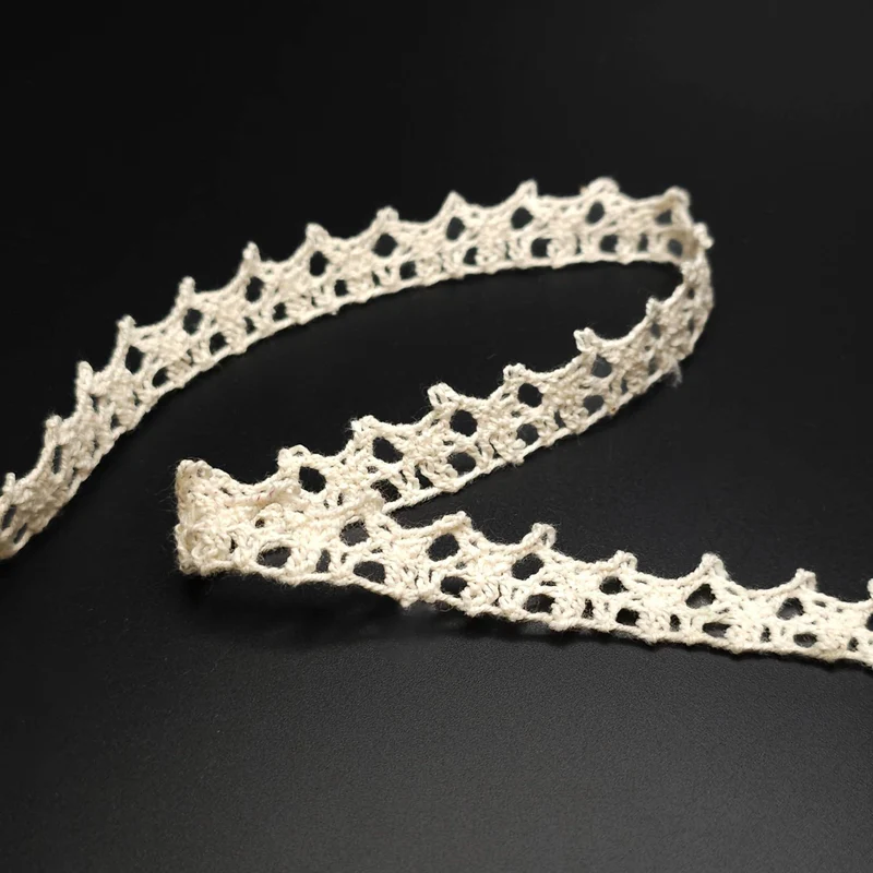 Galon en Dentelle de Coton Naturel | 12 mm - 3/8"