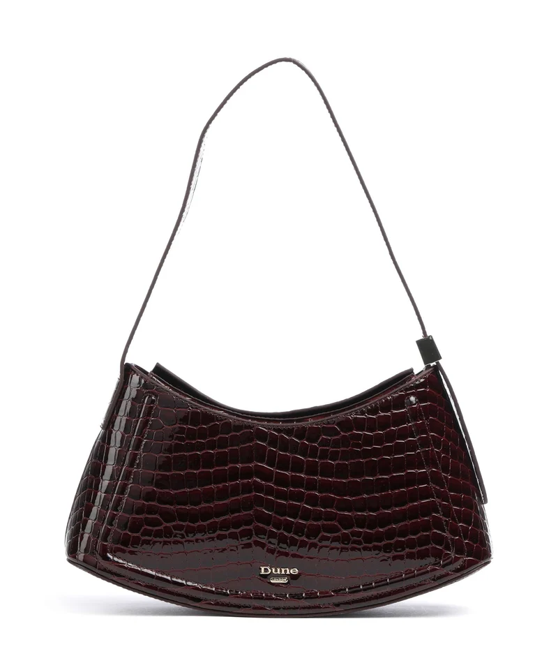 Dune London Dependent Sac porté épaule burgundy croc