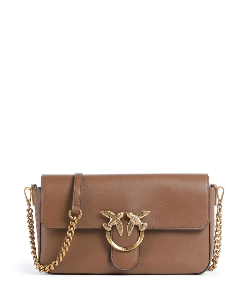Pinko Love One Classic Slouchy Sac bandoulière marrone cognac/antique gold