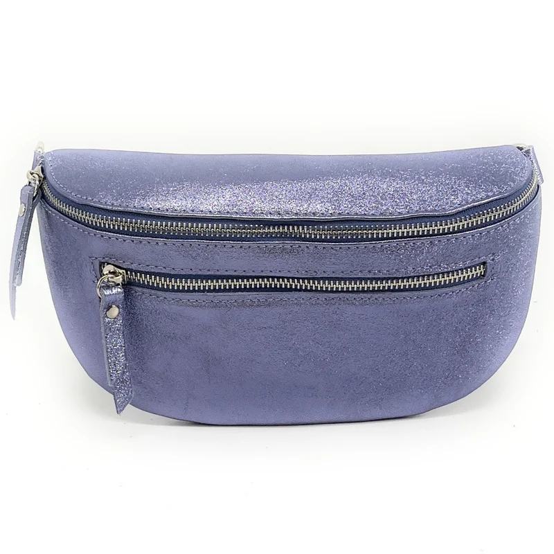 Sac banane en cuir irisé LOU-ANN Lilas irisé