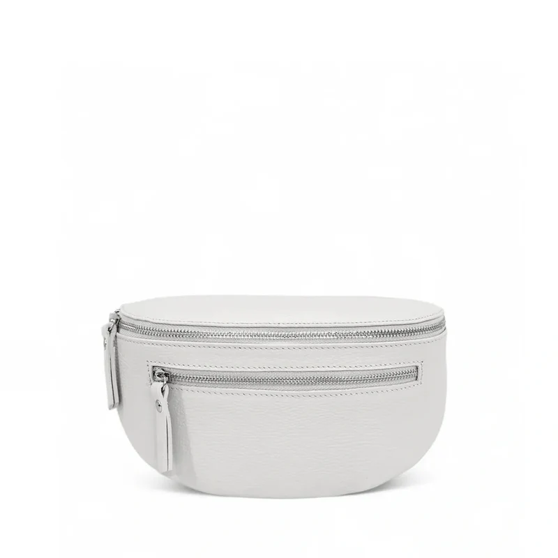 Sac banane en cuir grainé LOU-ANN Blanc