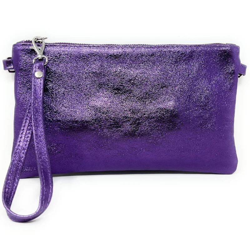 Sac pochette en cuir irisé MELUSINE Améthyste