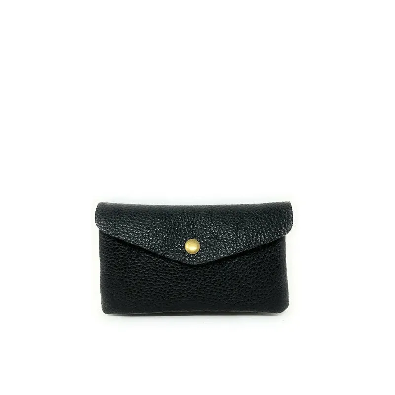 Pochette porte-monnaie en cuir grainé COMPO Noir
