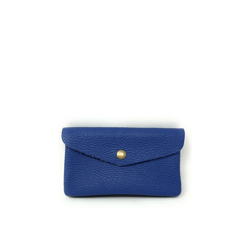 Pochette porte-monnaie en cuir grainé COMPO Bleu