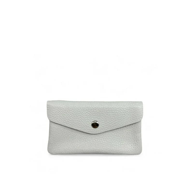 Pochette porte-monnaie en cuir grainé COMPO Blanc