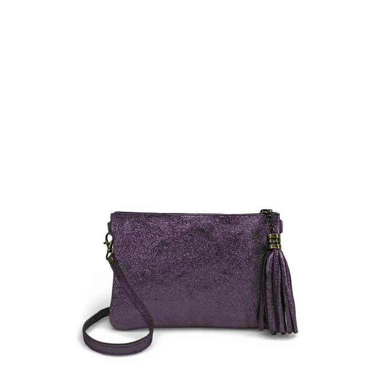 Sac pochette en cuir irisé MORGANE Améthyste