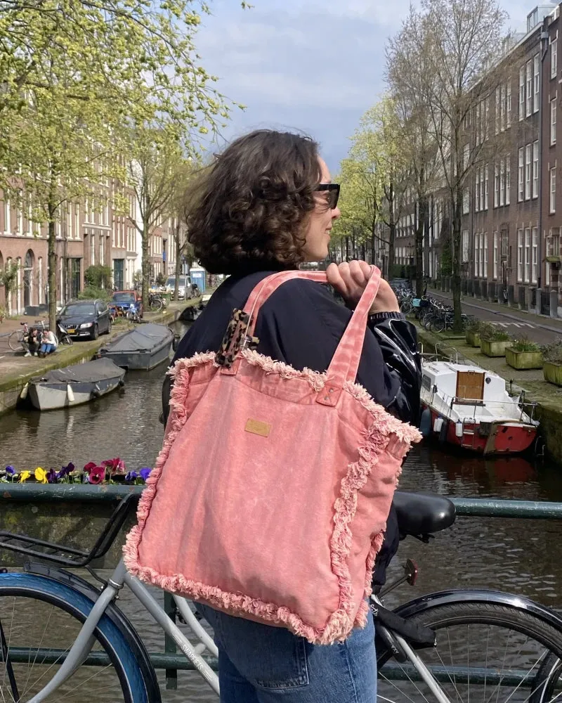 Sac cabas rose vintage en coton bio
